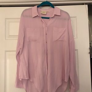 Anthropologie (maeve) pink button-down shirt